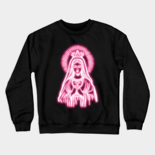 Pink Neon Virgin Mary Crewneck Sweatshirt